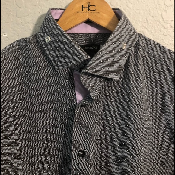 Men’s BESPOKE Gray Dress Shirt Size Large EUC - Picture 2 of 7